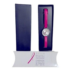 Avon Pink Crusade Skinny Strap Watch
